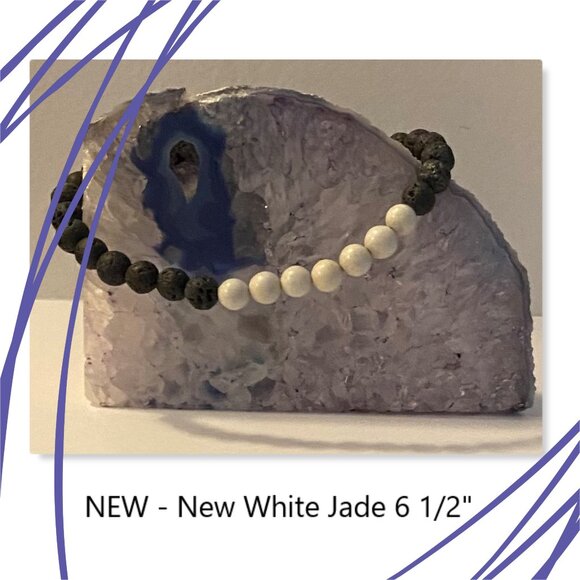 New White Jade essential oil bracelet NEW - Picture 1 of 4